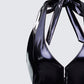 Betsy Black Vegan Leather Plunge Bodysuit