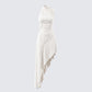 Billie Ivory Cinched Detail Open Back Tailored Midi Dress product front