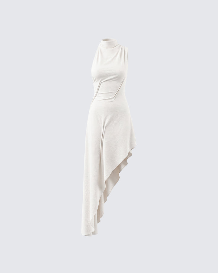 Billie Ivory Cinched Detail Open Back Tailored Midi Dress product front