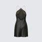 Bindi Olive Green Satin Mini Dress