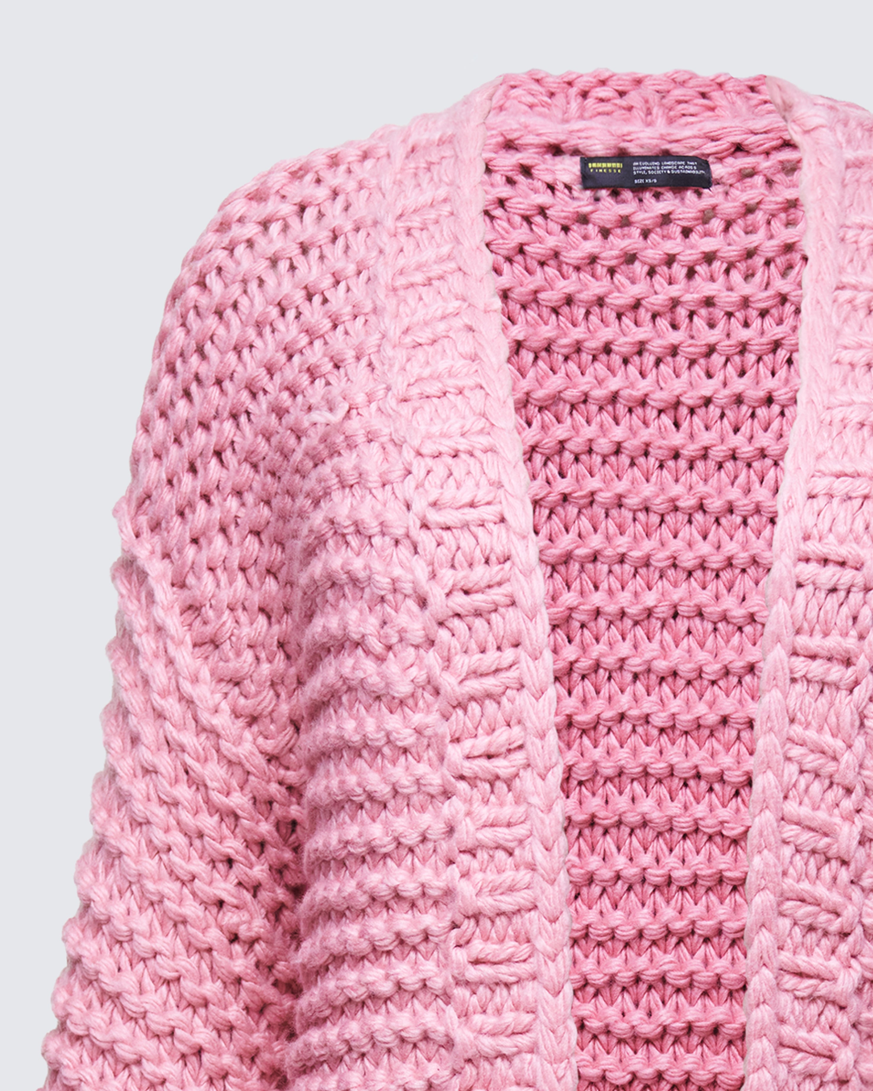 Blaise Pink Chunky Hand Knit Cardigan – FINESSE