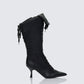 Blaze Black Knee High Boxing Heeled Boot