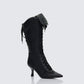 Blaze Black Knee High Boxing Heeled Boot