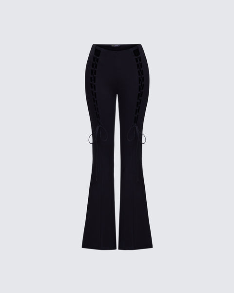 Brady Black Lace Up Pant – FINESSE
