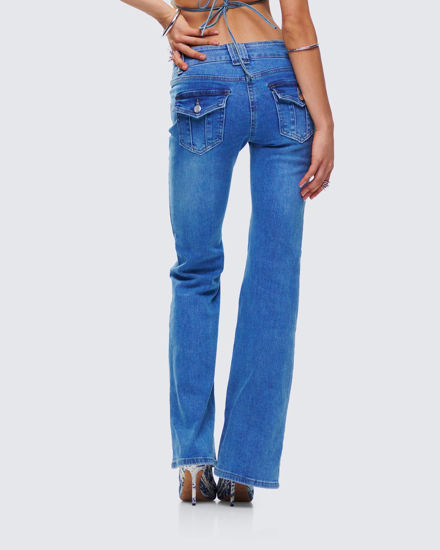 Bri Blue Denim Patch Pocket Jean