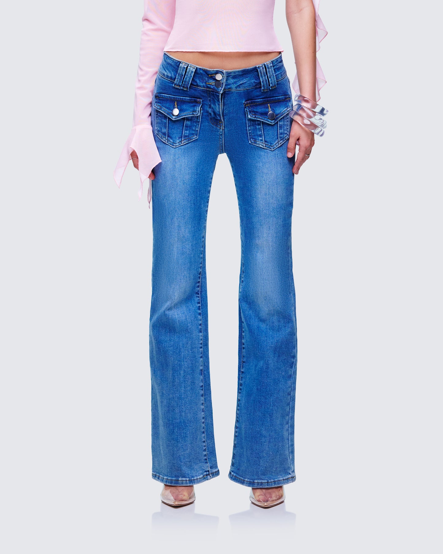 Bri Blue Denim Patch Pocket Jean