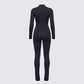 Brianna Black Zip Up Suit