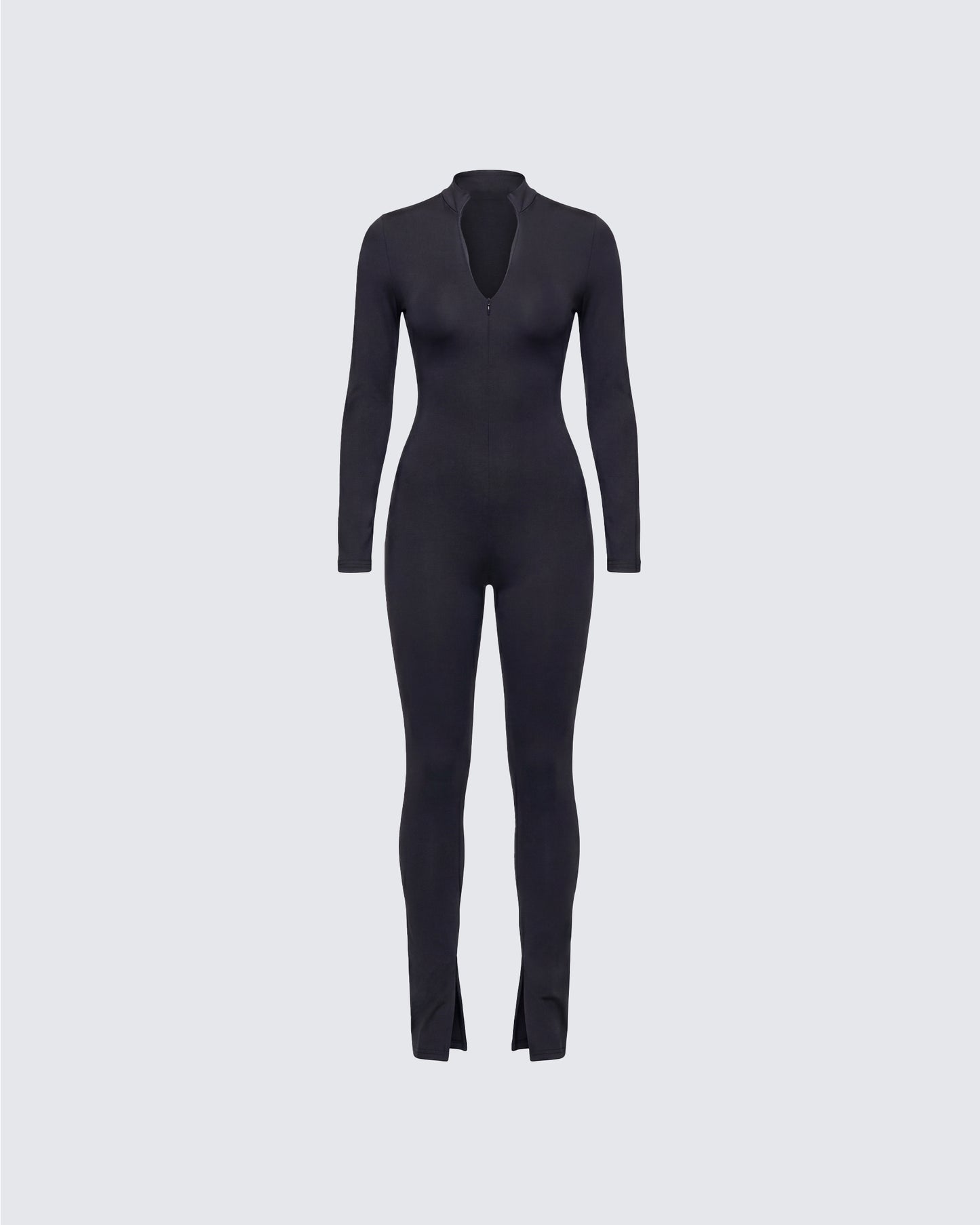 Brianna Black Zip Up Suit