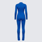 Brianna Blue Zip Up Jumpsuit
