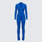 Brianna Blue Zip Up Jumpsuit