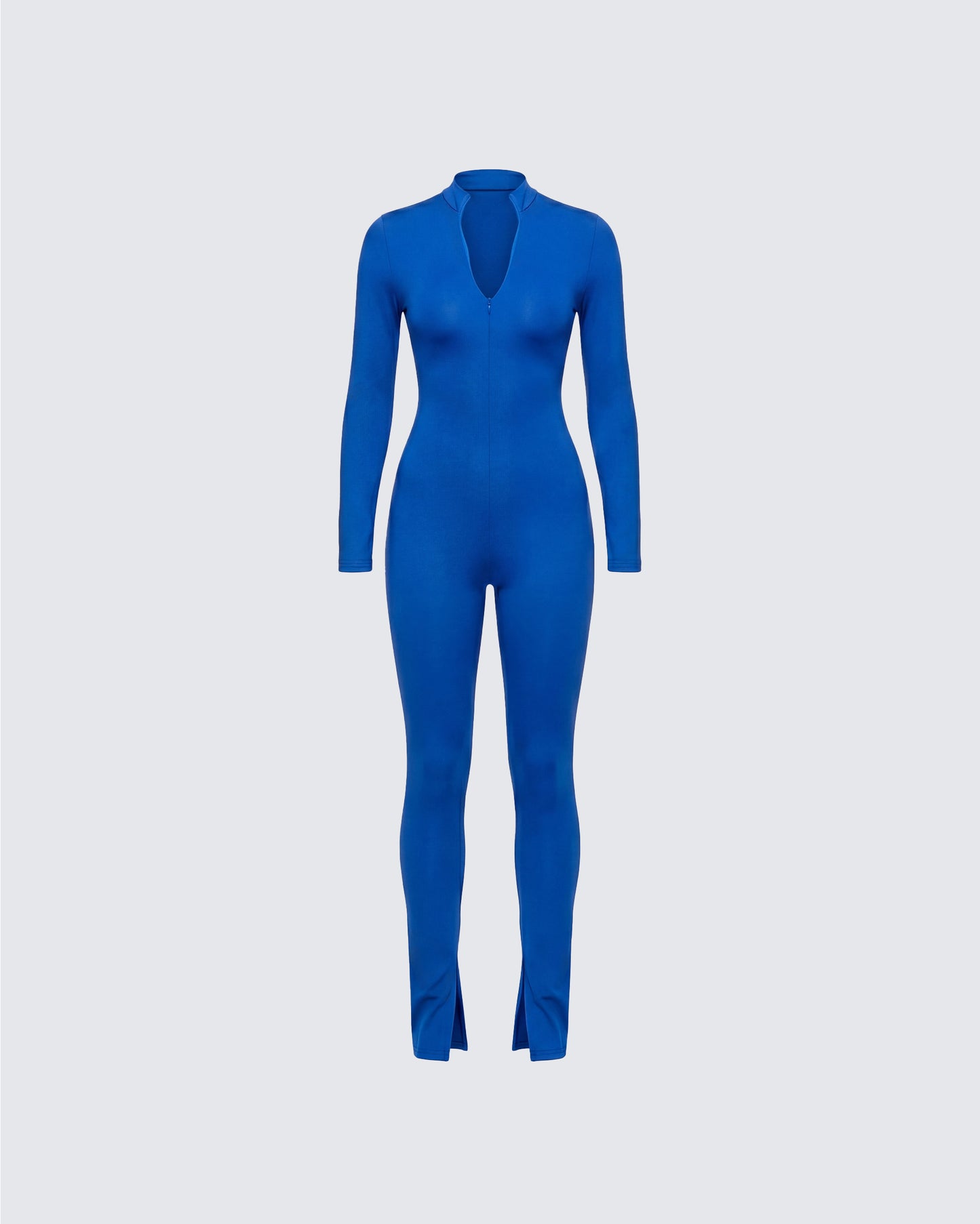 Brianna Blue Zip Up Jumpsuit
