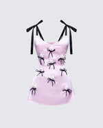 Bunny Pink Bow Tied Slip Dress product front