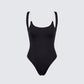 Beth Black Clear Strap Swim Suit
