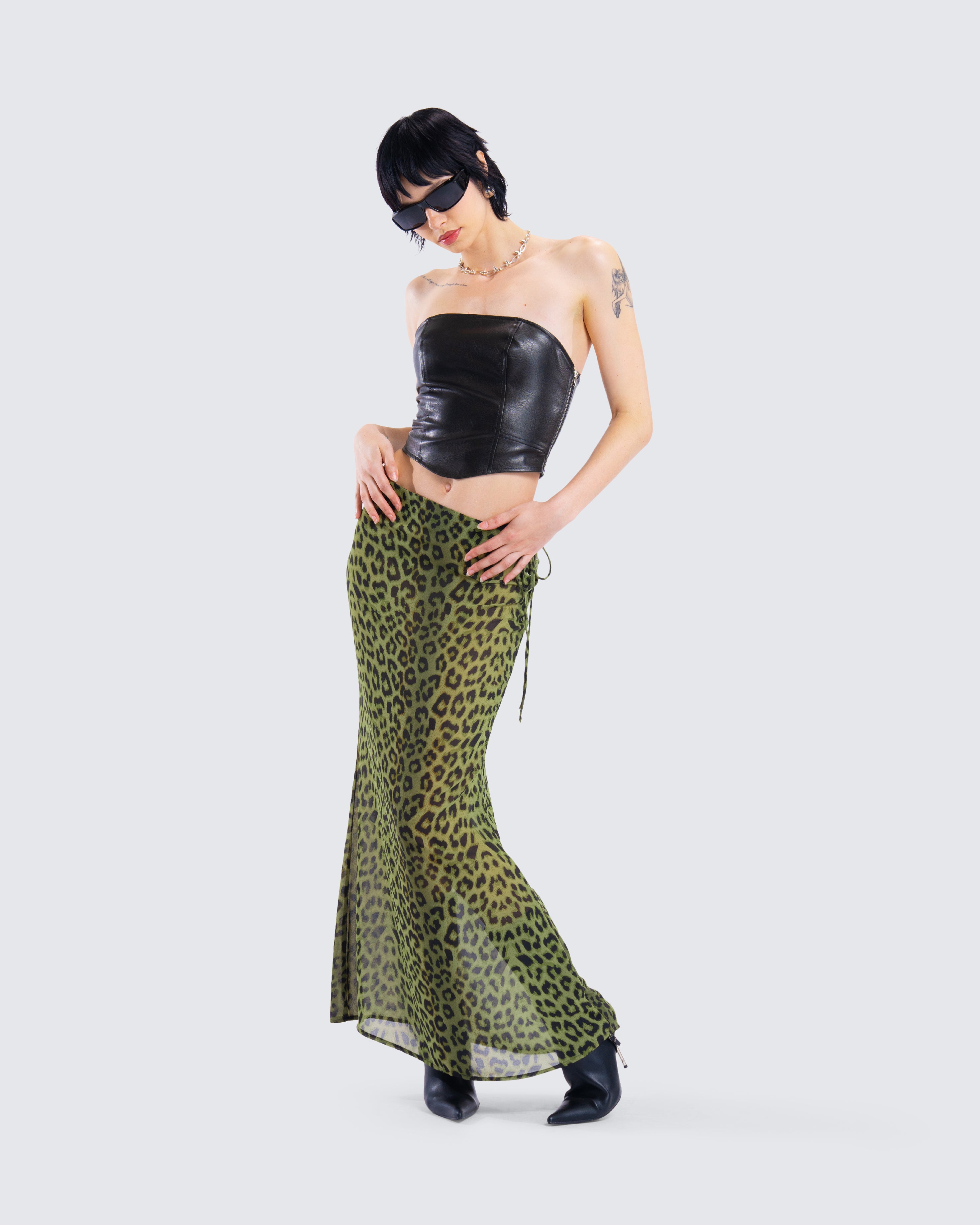 Leopard maxi skirt youtube best sale