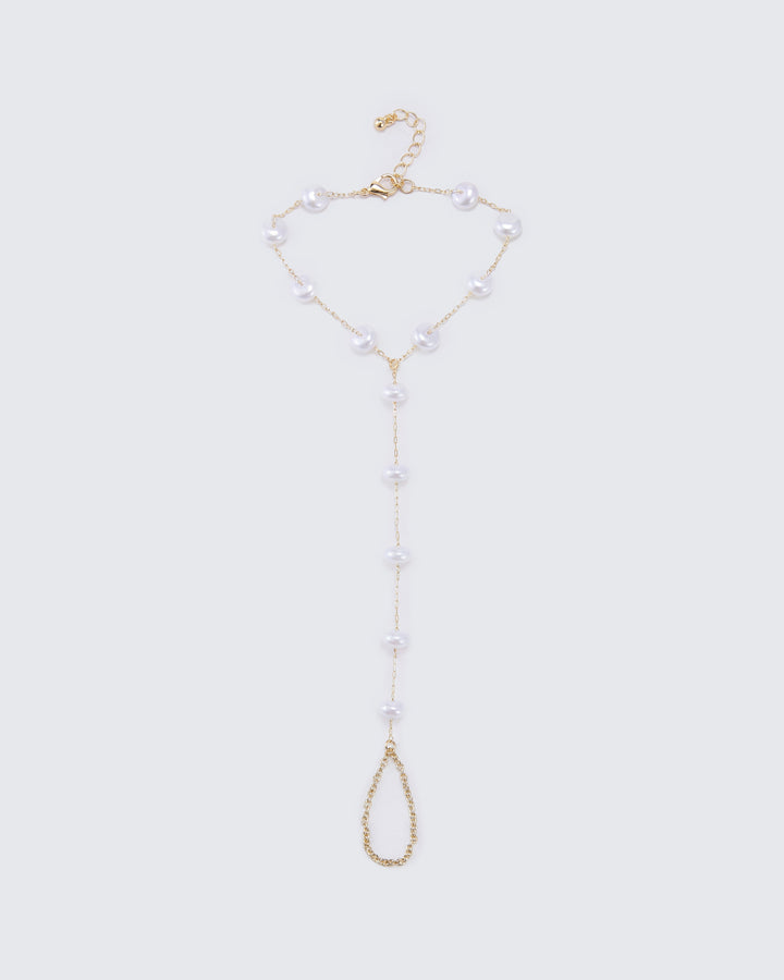 Callista Gold Pearl Bead Hand Harness product front