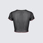 Cami Black Mesh Graphic Crop Top