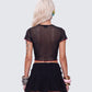 Cami Black Mesh Graphic Crop Top