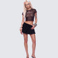 Cami Black Mesh Graphic Crop Top