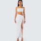 Carly White Beaded Maxi Set