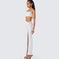 Carly White Beaded Maxi Set