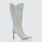 Carmen Blue Denim Embroidered Boot