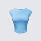 Caroline Blue Backless Top