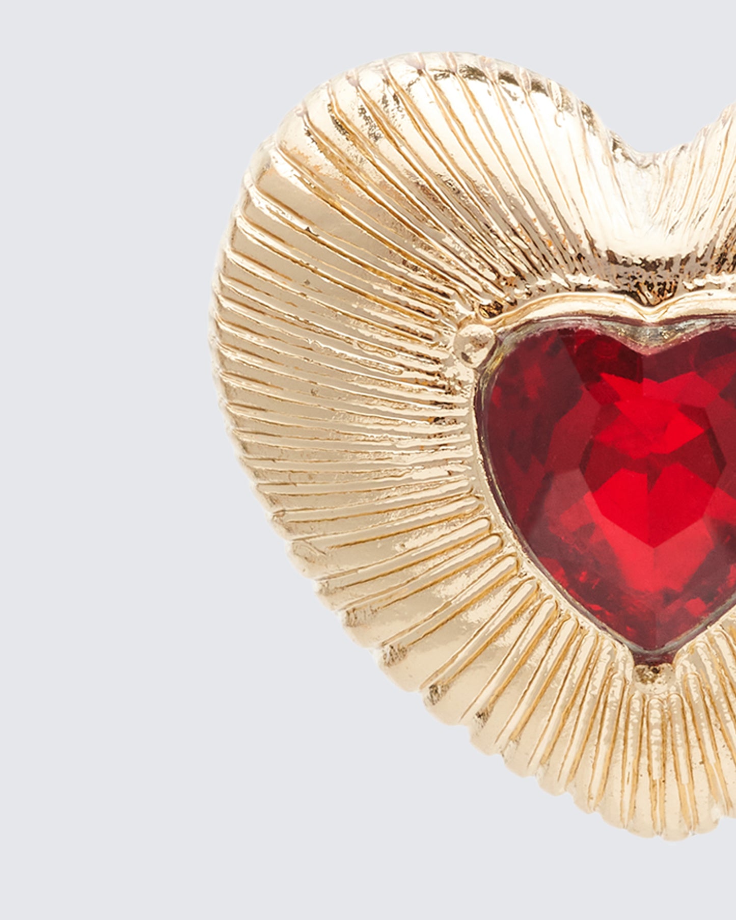 Carolyn Gold Ruby Heart Stud Earrings