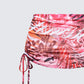 Cece Orange Printed Ruched Mini Skirt
