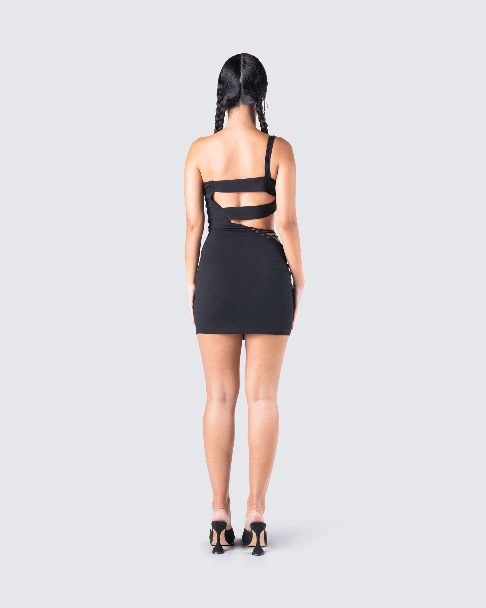 Black Cutout Mini Dress - Bodycon Party Dress FINESSE Black Cutout Mini Dress - Bodycon Party Dress FINESSE