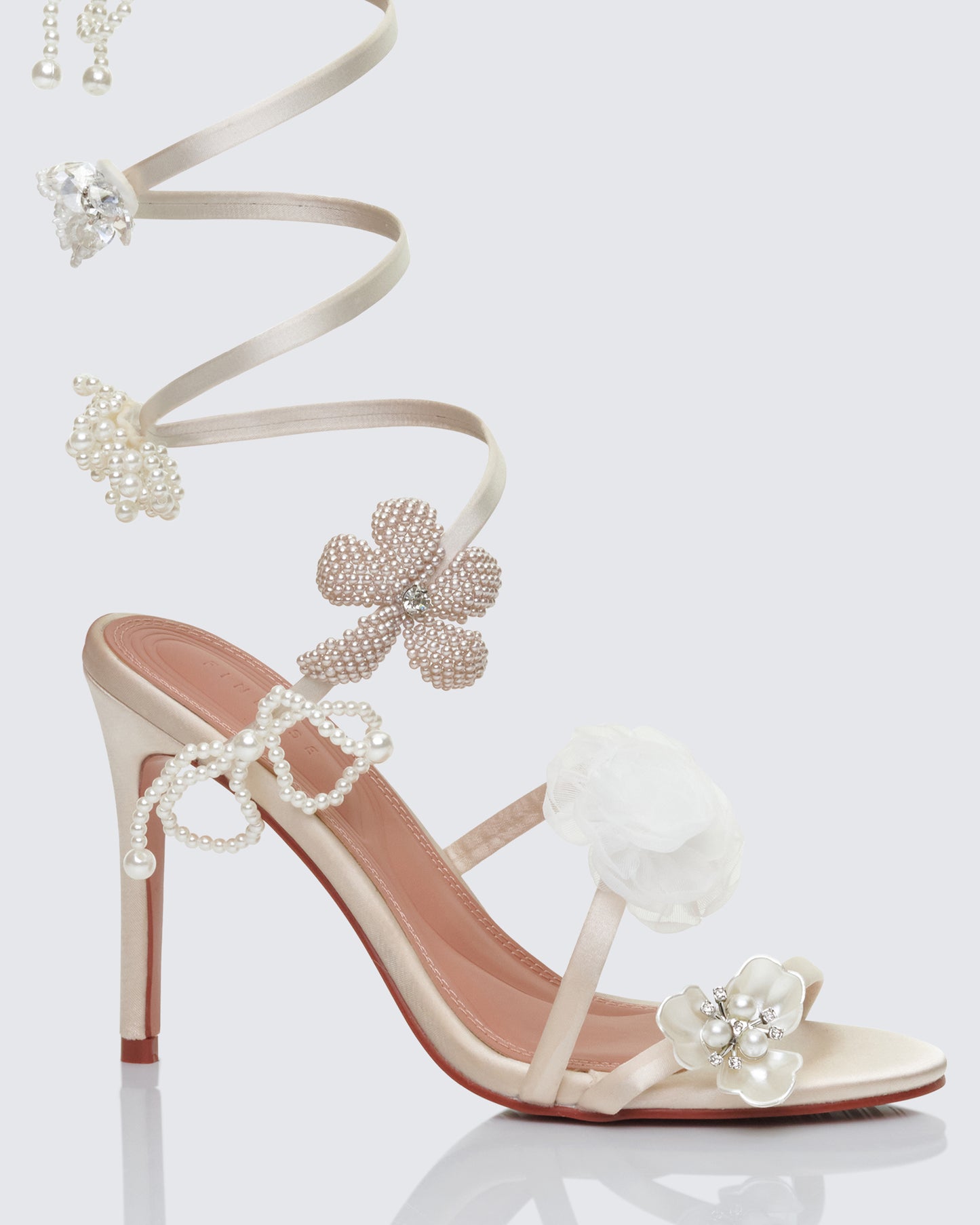 Celeste Ivory Pearl Spiral Sandal
