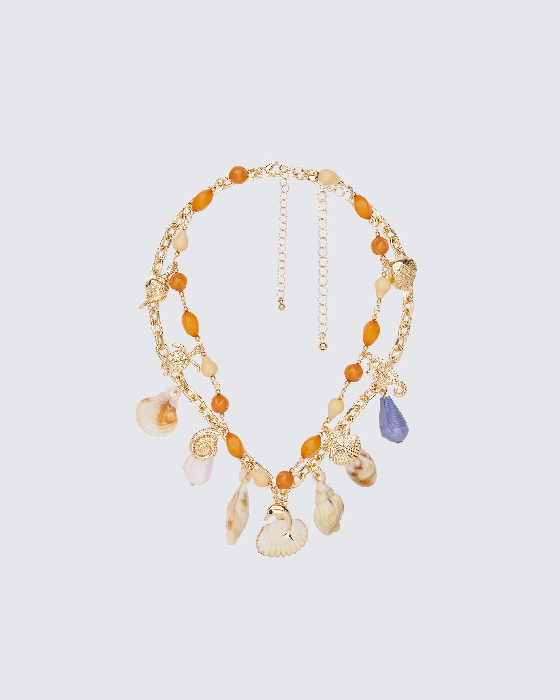 Chantara Gold MultI Shell Charm Necklace product front