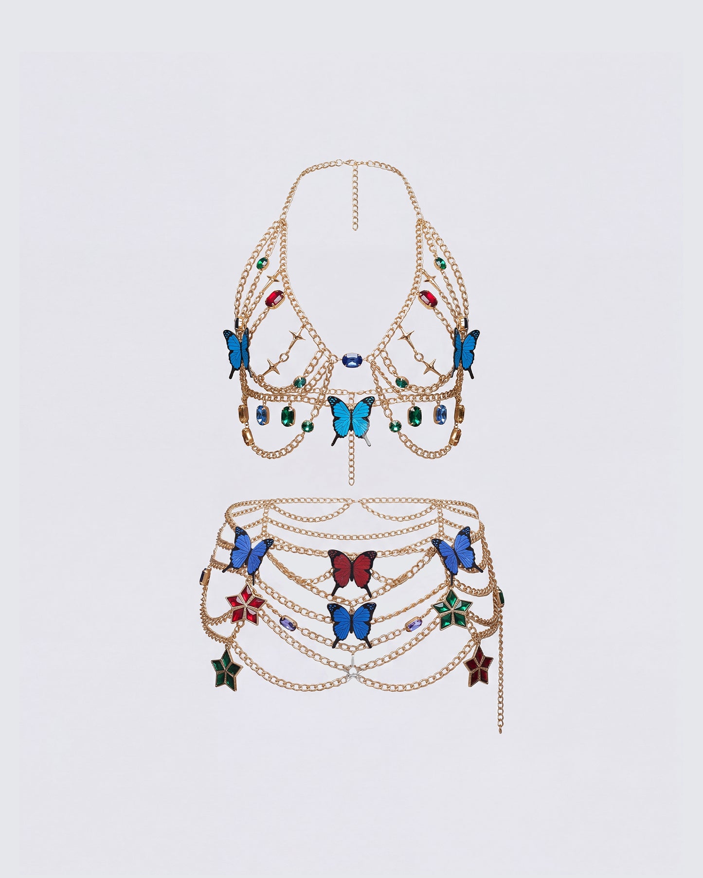 Chara Gold Tone Butterfly Set