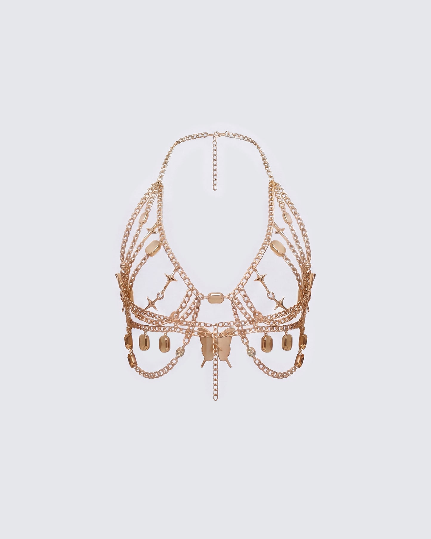 Chara Gold Tone Butterfly Chain Top