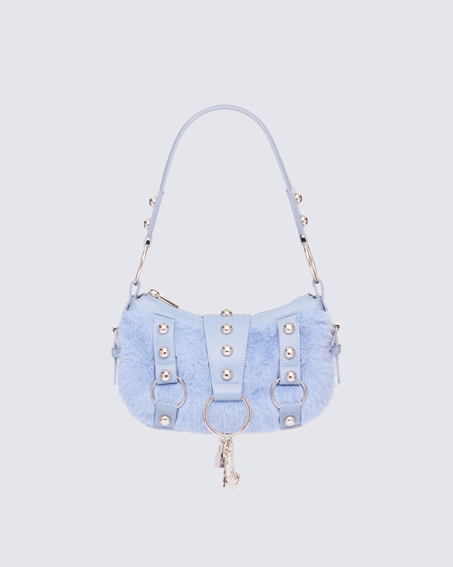 Charalyn Blue Fur Shoulder Bag