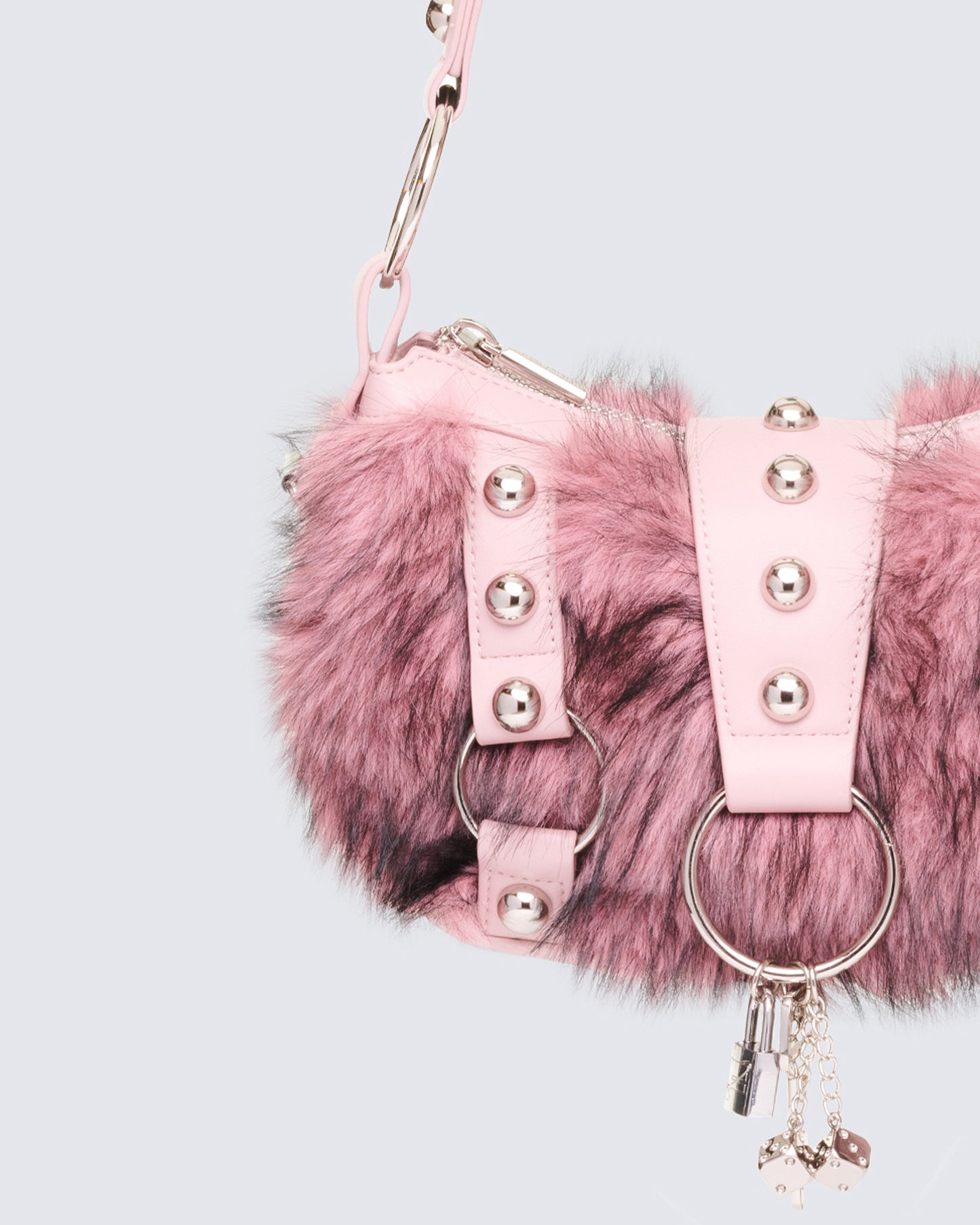 Charalyn Pink Fur Shoulder Bag