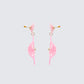 Charity Pink Flower Dangle Earrings