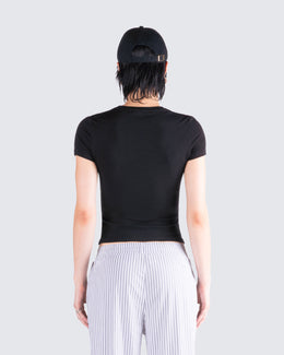 Chell Black Jersey Top – FINESSE