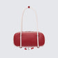 Chelsea Red Rectangle Bowling Bag With Charm