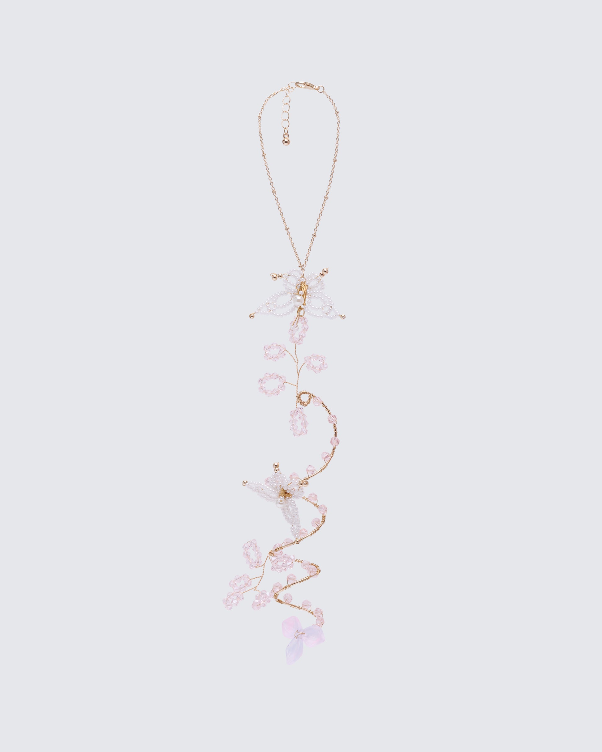 Cheryl Pink Butterfly Hand Harness - front view