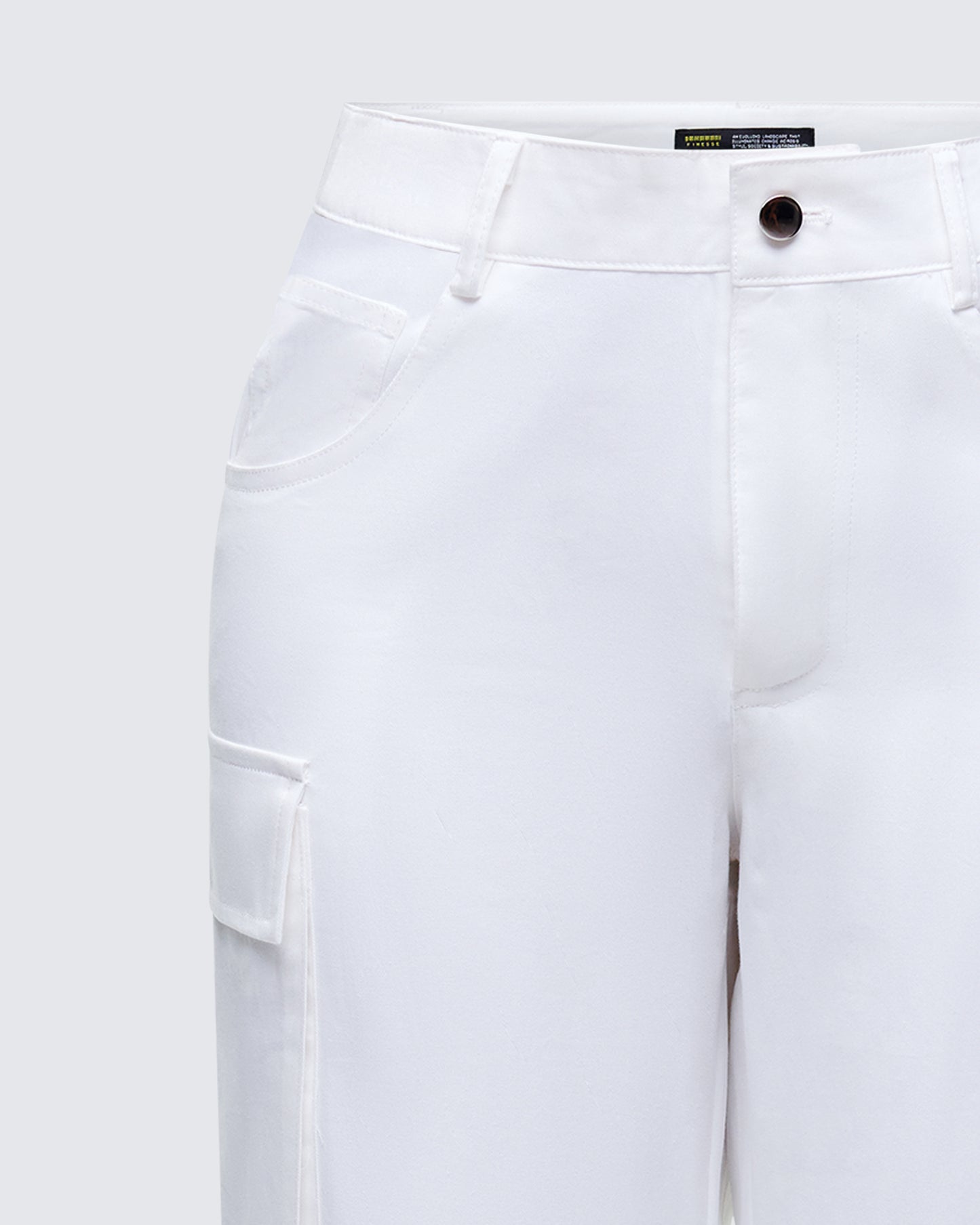 Chima White Cargo Twill Pant