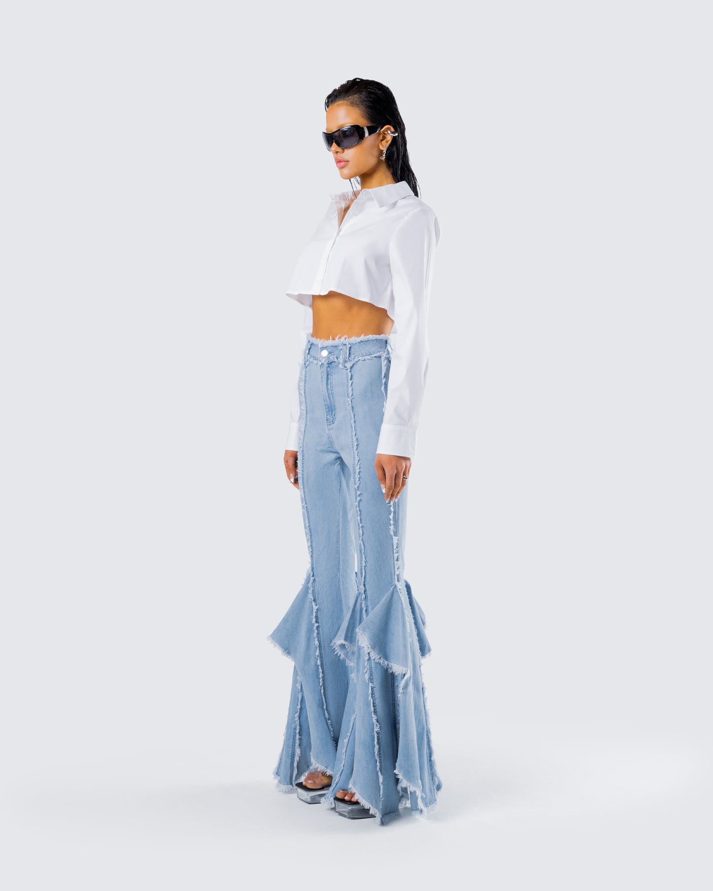 Chloe Frayed Denim Set