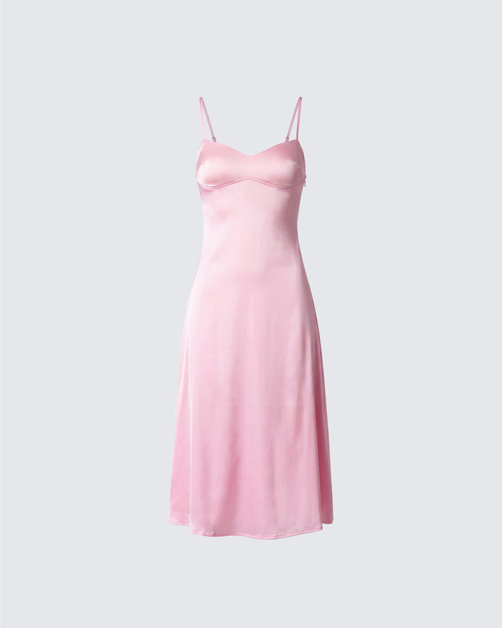 Vestido midi de satén con aberturas Chrishell