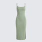 Christa Sage Rib Midi Dress