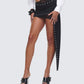 Cia Black Asymmetrical Lace Micro Mini Skirt