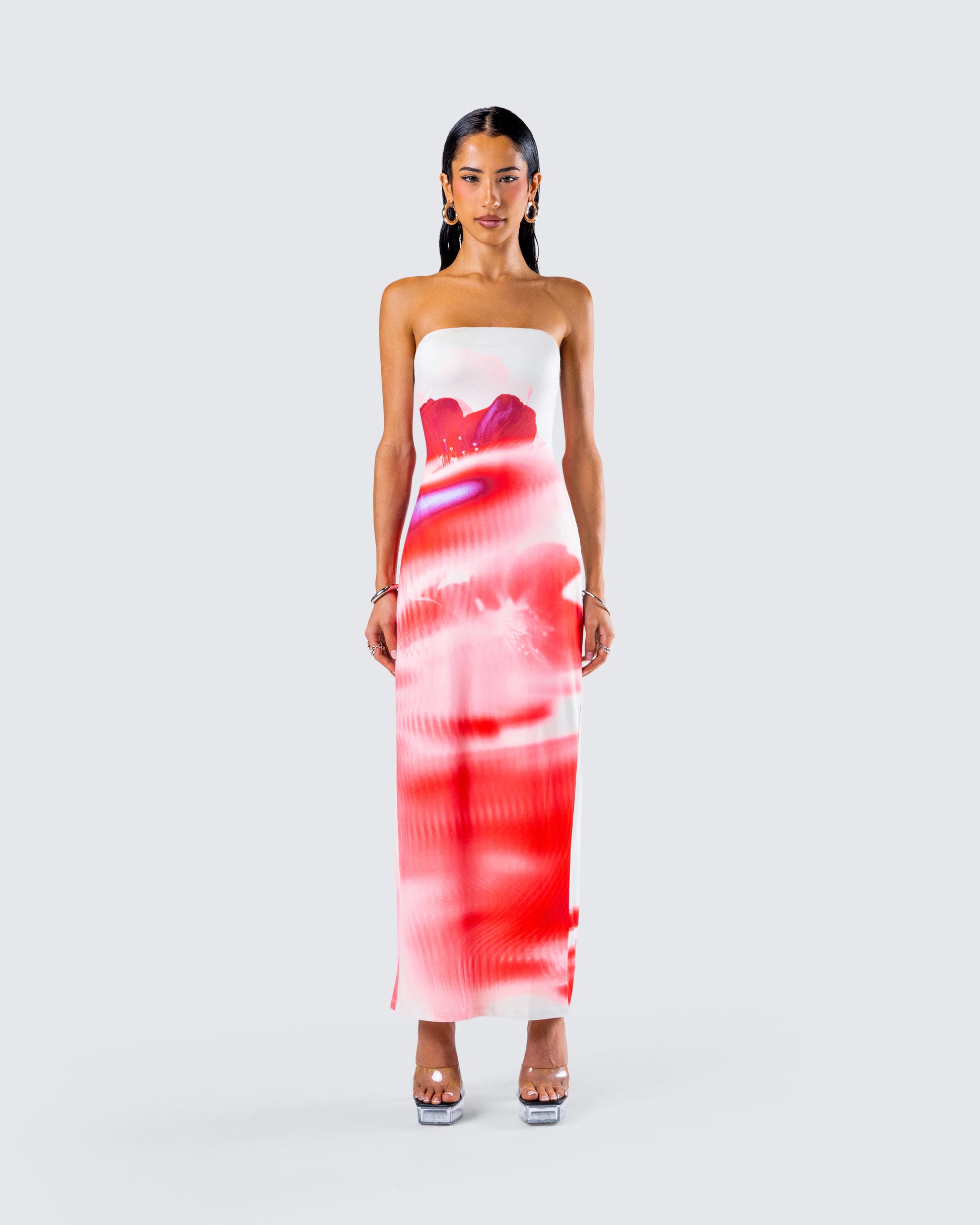 red tie dye maxi dress Coast Maxi Dress in Sunfire Tie Dye