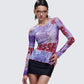 Cleodora Purple Printed Mesh Top