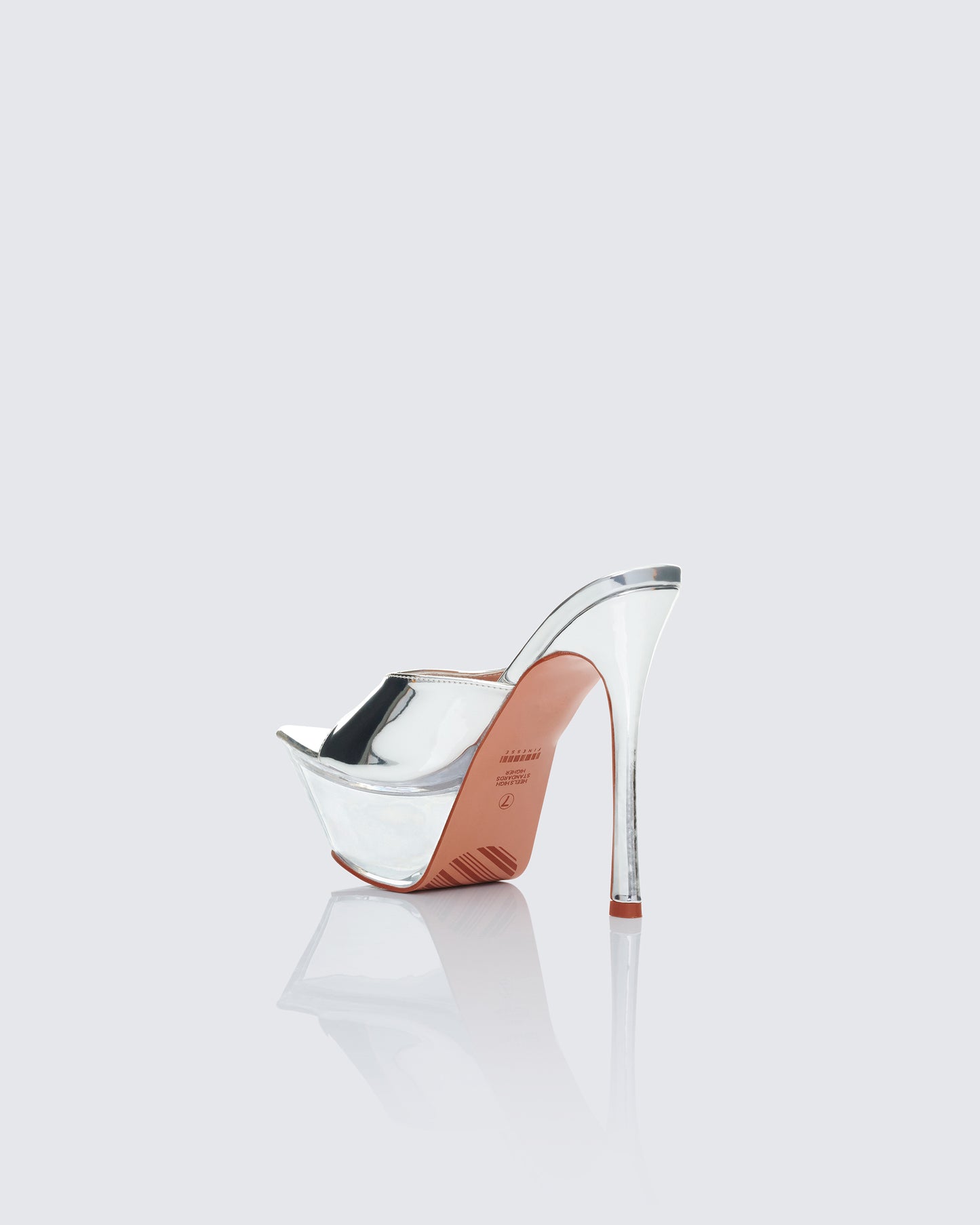 Clover Clear Perspex Pointed Platform Mules