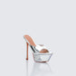 Clover Clear Perspex Pointed Platform Mules