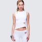 Cora White Jersey Heart Detail Top model front
