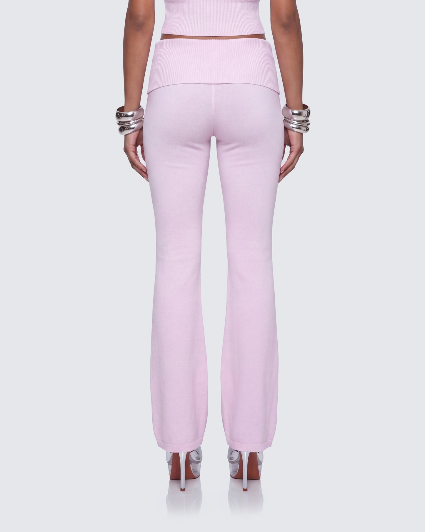 Corah Pink Knit Fold Over Leggings